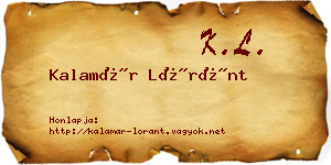 Kalamár Lóránt névjegykártya
